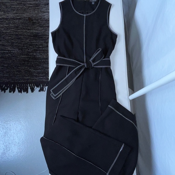En Thread (XS) pantsuit, sleeveless, with top-stitching & tie, NWOT. - Picture 2 of 16